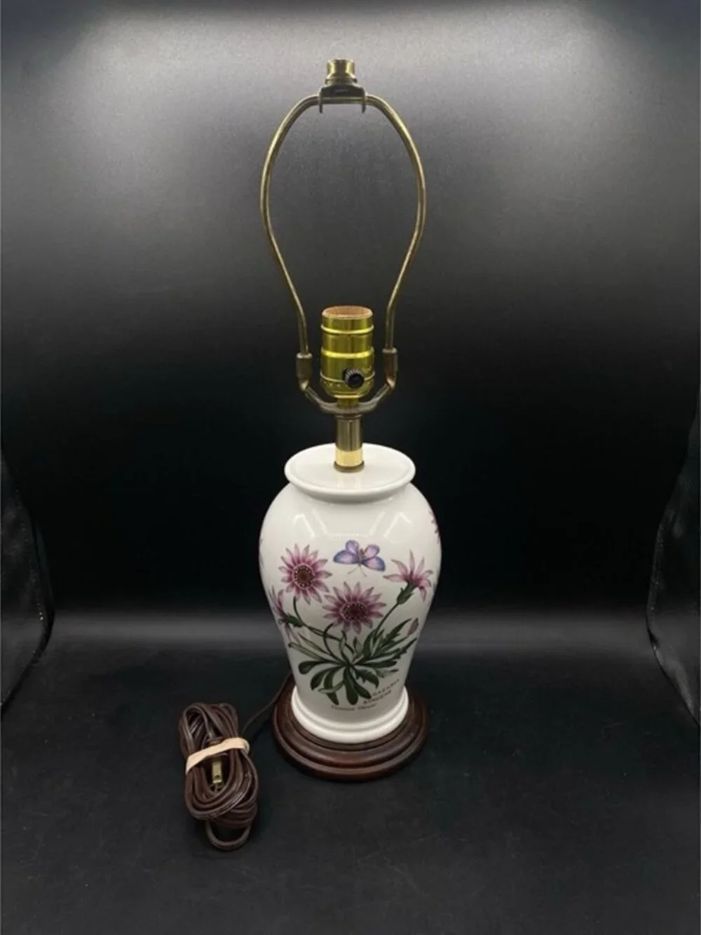 Portmeirion Botanic Garden Lamp Base Gazania Ringens Butterfly Treasure Flower